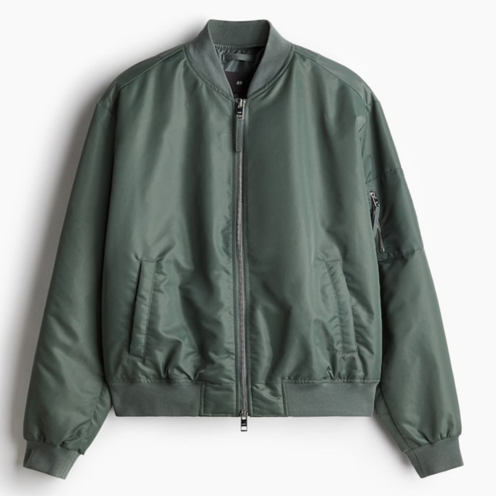 NWT H&M Loose Fit Bomber Lightweight Jacket Size Medium